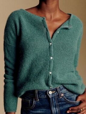 SEZANE Sage Green Gaspard Cardigan